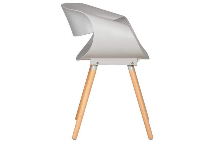 Стул обеденный DOBRIN ALIEN, ножки светлый бук, цвет светло-серый (GR-01)-3