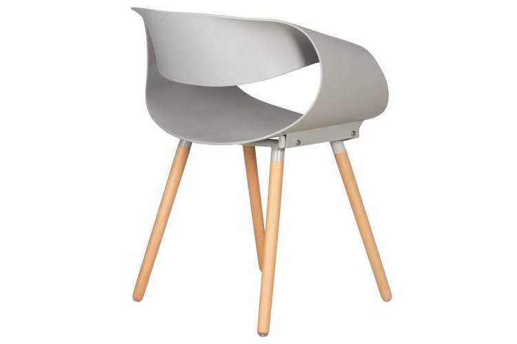 Стул обеденный DOBRIN ALIEN, ножки светлый бук, цвет светло-серый (GR-01)-4