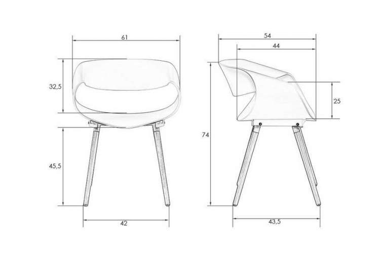 Стул обеденный DOBRIN ALIEN, ножки светлый бук, цвет светло-серый (GR-01)-10