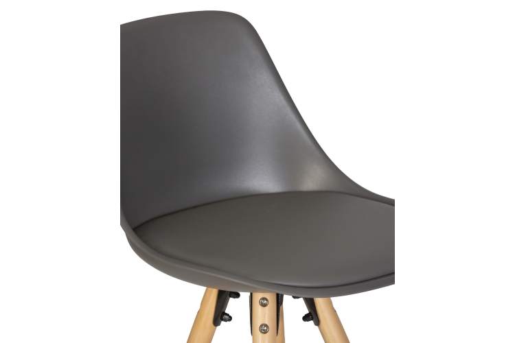 Набор 2 шт Стул полубарный DOBRIN RONNI, ножки светлый бук, тёмно-серый (GR-04)-8