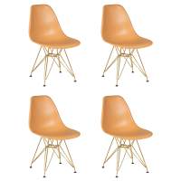 Набор 4 шт Стул обеденный DOBRIN DSR, ножки золотые, цвет персиковый (NX-Y-06)