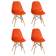 Набор 4 шт Стул обеденный DOBRIN DSW, ножки светлый бук, цвет оранжевый (O-02)