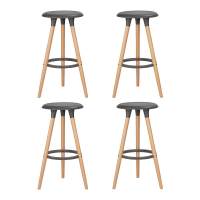 Набор 4 шт Табурет барный DOBRIN ROYCE, ножки светлый бук, цвет темно-серый (GR-04)