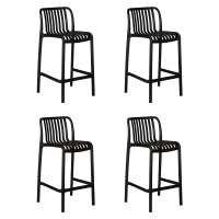 Набор 4 шт Стул полубарный DOBRIN CHLOE, черный