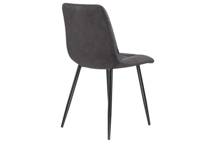 Стул обеденный DOBRIN ALEX, черные матовые ножки, серая антрацитовая винтажная экокожа (RU-08)-3