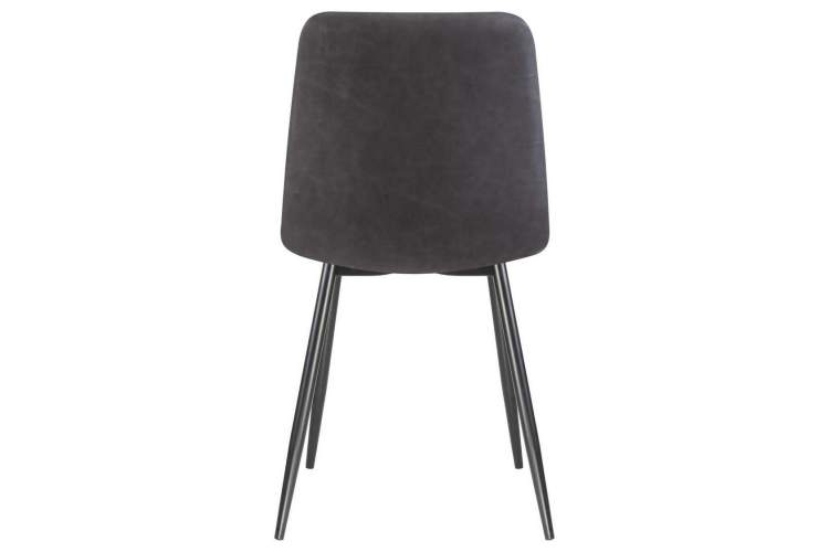 Стул обеденный DOBRIN ALEX, черные матовые ножки, серая антрацитовая винтажная экокожа (RU-08)-4