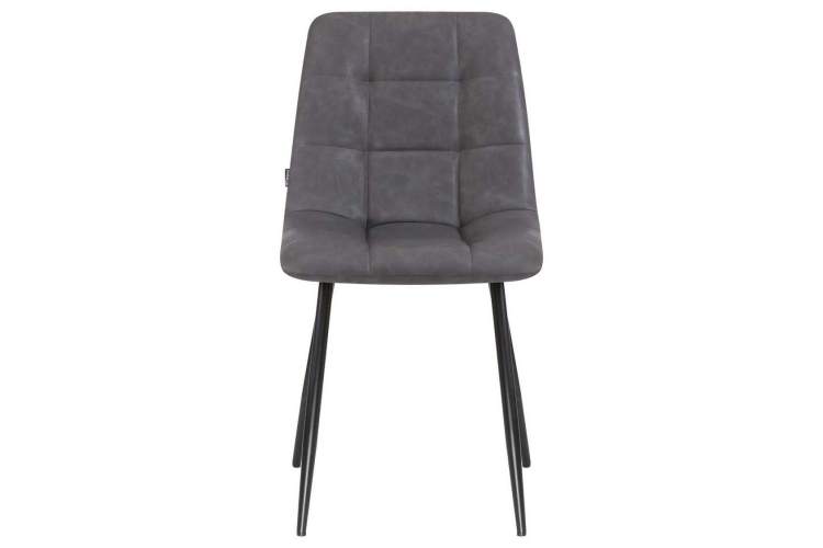 Стул обеденный DOBRIN ALEX, черные матовые ножки, серая антрацитовая винтажная экокожа (RU-08)-5