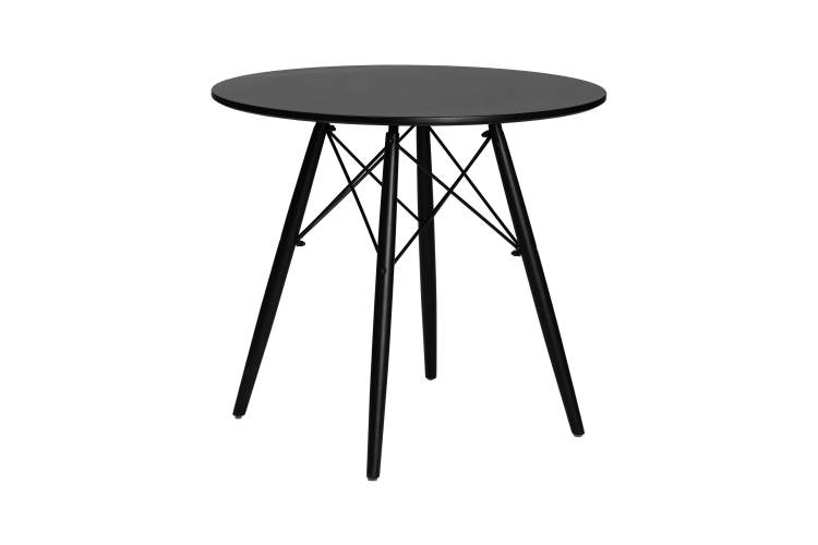 Стол обеденный DOBRIN CHELSEA`80 BLACK, столешница черная, основание черное