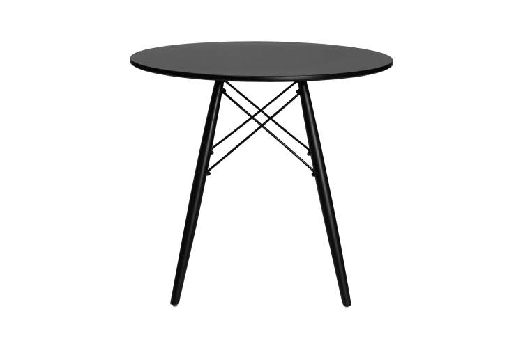 Стол обеденный DOBRIN CHELSEA`80 BLACK, столешница черная, основание черное-1