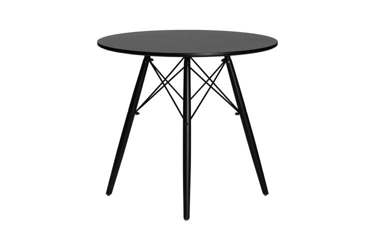 Стол обеденный DOBRIN CHELSEA`80 BLACK, столешница черная, основание черное-2