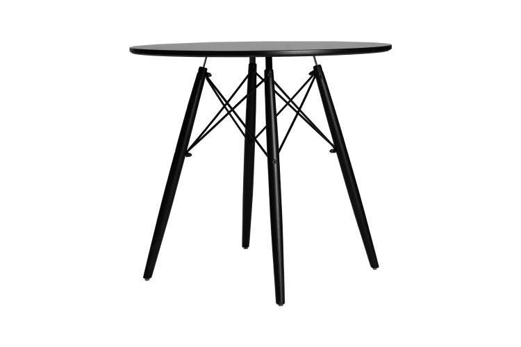 Стол обеденный DOBRIN CHELSEA`80 BLACK, столешница черная, основание черное-3