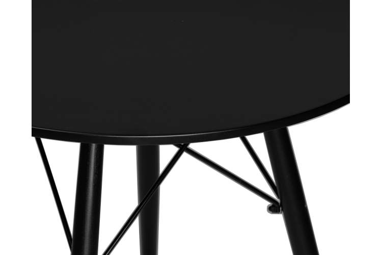 Стол обеденный DOBRIN CHELSEA`80 BLACK, столешница черная, основание черное-4