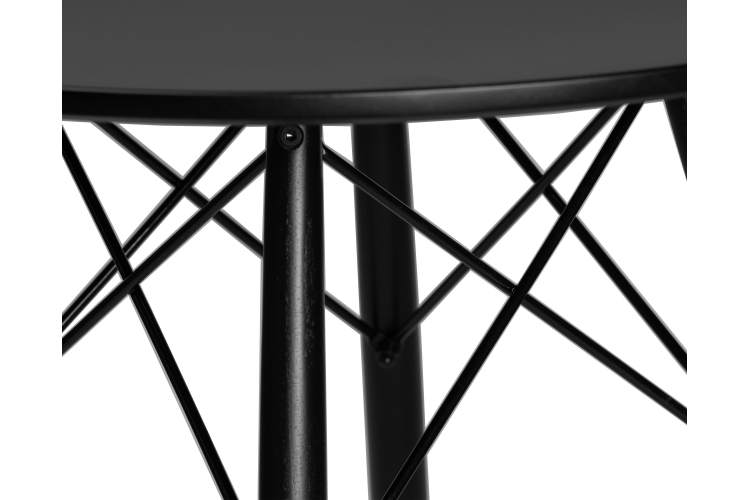 Стол обеденный DOBRIN CHELSEA`80 BLACK, столешница черная, основание черное-5