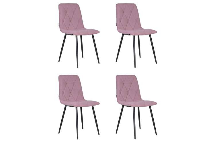 Набор 4 шт Стул обеденный DOBRIN CHILLY ROMBO, Лавандовый Simple 48, основание черное