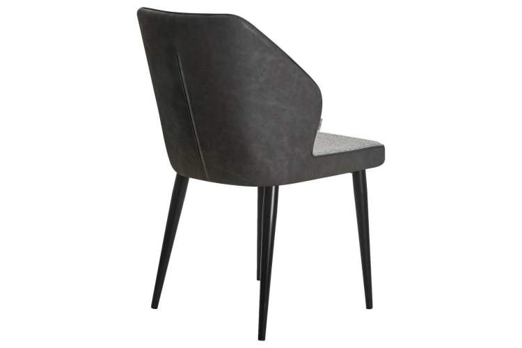 Стул обеденный DOBRIN KEVIN, черные матовые ножки, Сиденье серая ткань FC-09, Спинка антрацит кожзам RU-08-3