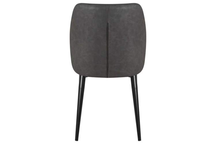 Стул обеденный DOBRIN KEVIN, черные матовые ножки, Сиденье серая ткань FC-09, Спинка антрацит кожзам RU-08-4