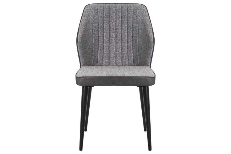Стул обеденный DOBRIN KEVIN, черные матовые ножки, Сиденье серая ткань FC-09, Спинка антрацит кожзам RU-08-5