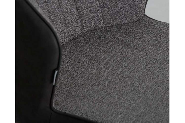 Стул обеденный DOBRIN KEVIN, черные матовые ножки, Сиденье серая ткань FC-09, Спинка антрацит кожзам RU-08-6