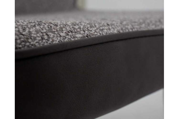 Стул обеденный DOBRIN KEVIN, черные матовые ножки, Сиденье серая ткань FC-09, Спинка антрацит кожзам RU-08-8