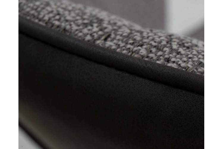 Стул обеденный DOBRIN KEVIN, черные матовые ножки, Сиденье серая ткань FC-09, Спинка антрацит кожзам RU-08-9