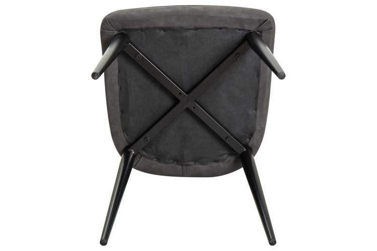 Стул обеденный DOBRIN KEVIN, черные матовые ножки, Сиденье серая ткань FC-09, Спинка антрацит кожзам RU-08-10