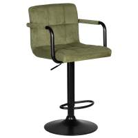 Стул барный DOBRIN KRUGER ARM BLACK, зеленый вельвет (LAR-E2041-7) Стул барный DOBRIN KRUGER ARM BLACK, зеленый вельвет (LAR-E2041-7)