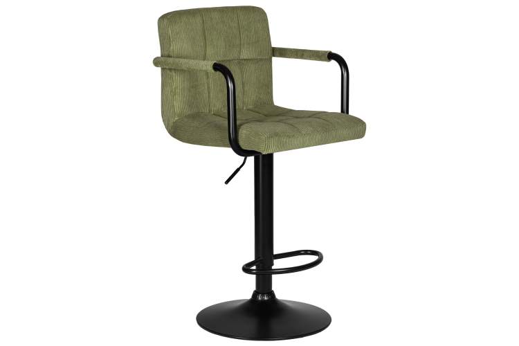 Стул барный DOBRIN KRUGER ARM BLACK, зеленый вельвет (LAR-E2041-7)-1