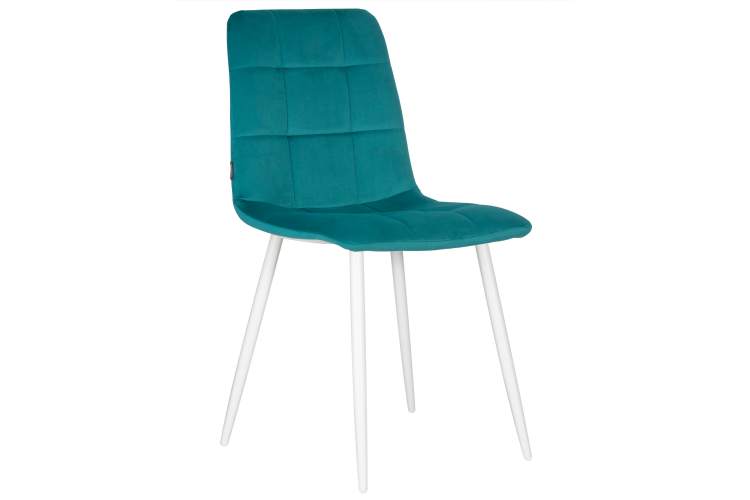 Набор 4 шт Стул обеденный DOBRIN CHILLY, Морской волны Holland 56, основание белое-1