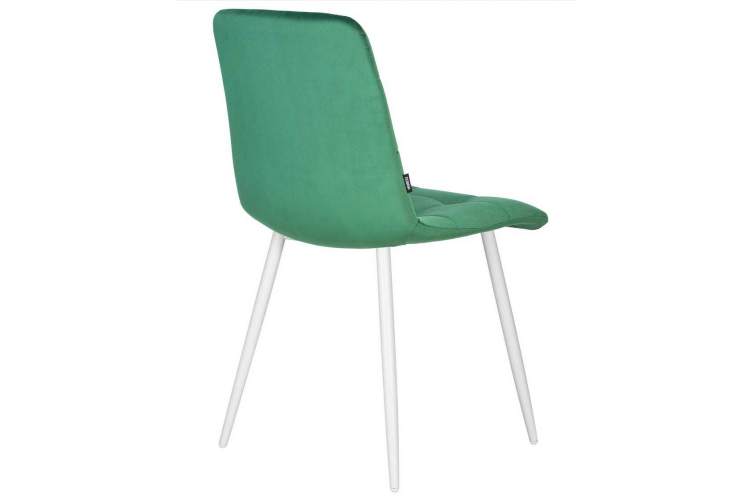 Стул обеденный DOBRIN CHILLY, Темно-зеленый Holland 30, основание белое-3