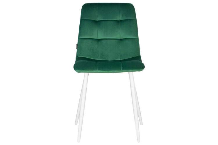 Стул обеденный DOBRIN CHILLY, Темно-зеленый Holland 30, основание белое-5