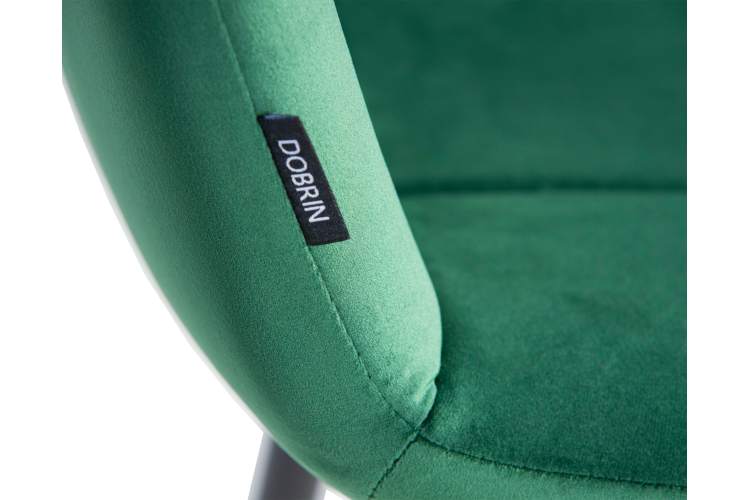 Набор 4 шт Стул обеденный DOBRIN CHILLY, Темно-зеленый Holland 30, основание черное-9