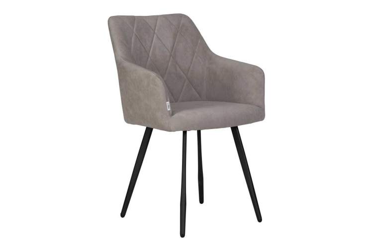 Стул обеденный DOBRIN ROBY, ЭМАЛЬ ЧЕРНЫЙ МУАР велюр Catania Smoke