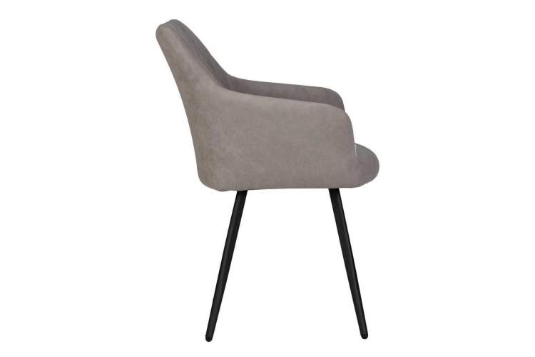 Стул обеденный DOBRIN ROBY, ЭМАЛЬ ЧЕРНЫЙ МУАР велюр Catania Smoke-2