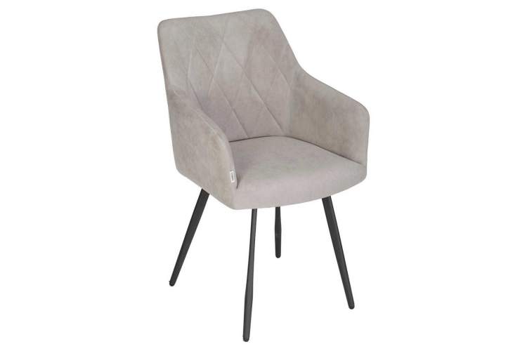 Стул обеденный DOBRIN ROBY, ЭМАЛЬ ЧЕРНЫЙ МУАР велюр Catania Smoke-6