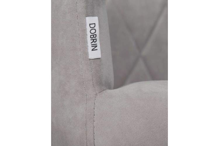 Стул обеденный DOBRIN ROBY, ЭМАЛЬ ЧЕРНЫЙ МУАР велюр Catania Smoke-8