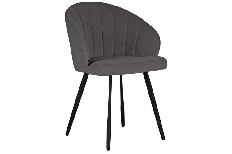 Стул обеденный DOBRIN NAOMI, ЭМАЛЬ ЧЕРНЫЙ МУАР велюр Catania Chocolate