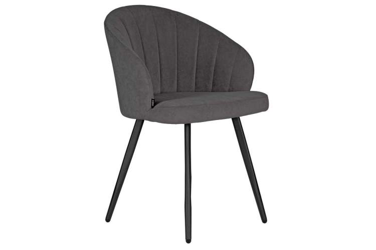 Стул обеденный DOBRIN NAOMI, ЭМАЛЬ ЧЕРНЫЙ МУАР велюр Catania Chocolate-1