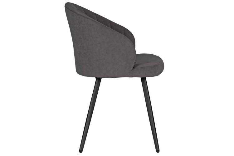 Стул обеденный DOBRIN NAOMI, ЭМАЛЬ ЧЕРНЫЙ МУАР велюр Catania Chocolate-2