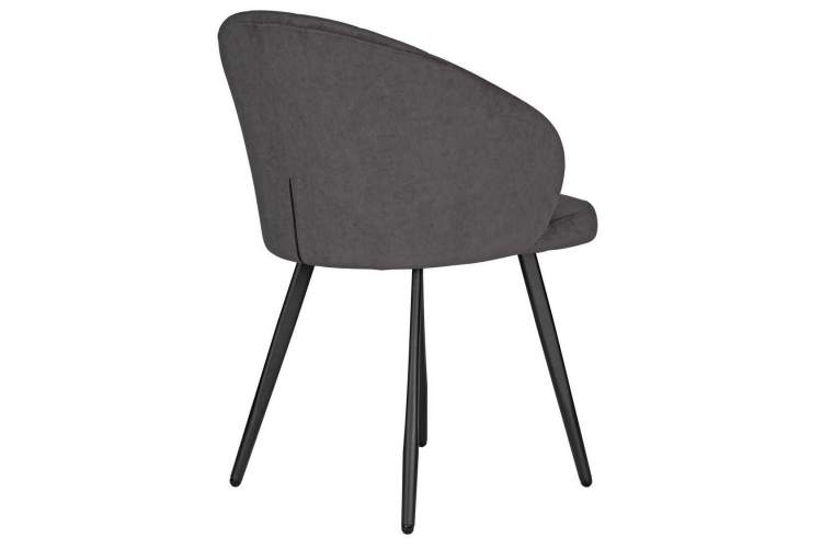 Стул обеденный DOBRIN NAOMI, ЭМАЛЬ ЧЕРНЫЙ МУАР велюр Catania Chocolate-3