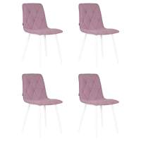 Набор 4 шт Стул обеденный DOBRIN CHILLY ROMBO, Лавандовый Simple 48, основание белый