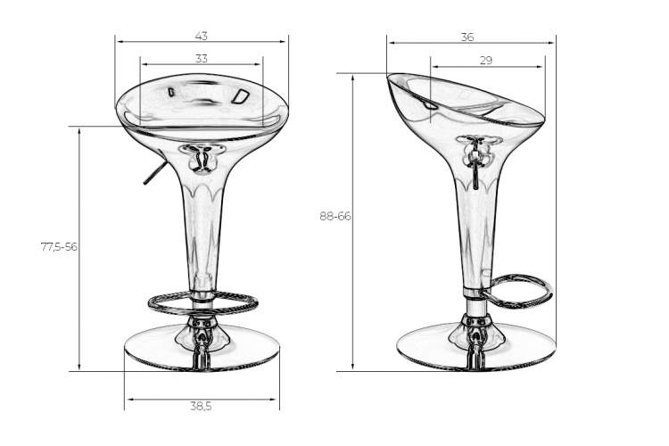 Набор 2 шт Стул барный DOBRIN BOMBA, зелёный металлик-7