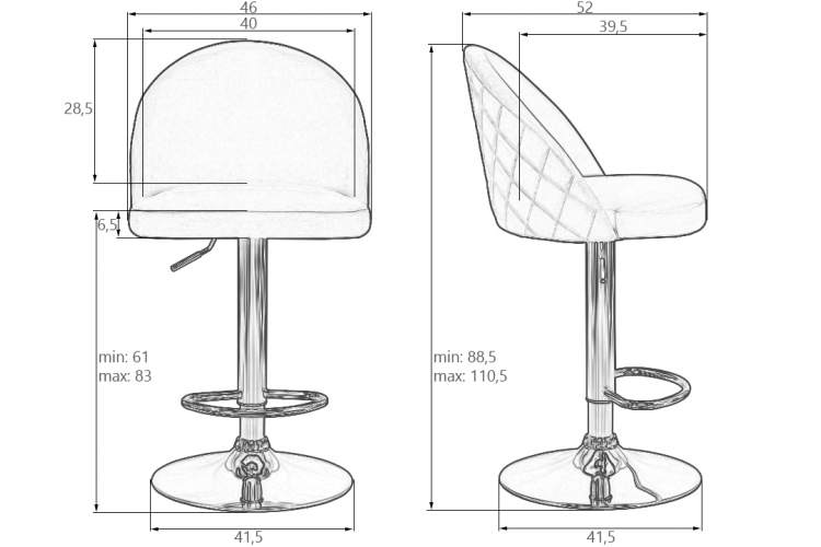 Набор 2 шт Стул барный DOBRIN MILANA, пудрово-розовый велюр (MJ9-32)-9