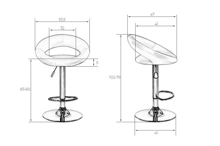 Набор 2 шт Стул барный DOBRIN MIRA, чёрный-8