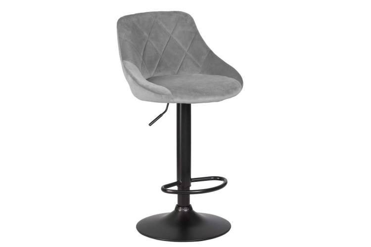 Стул барный DOBRIN LOGAN BLACK, серый велюр (MJ9-75)