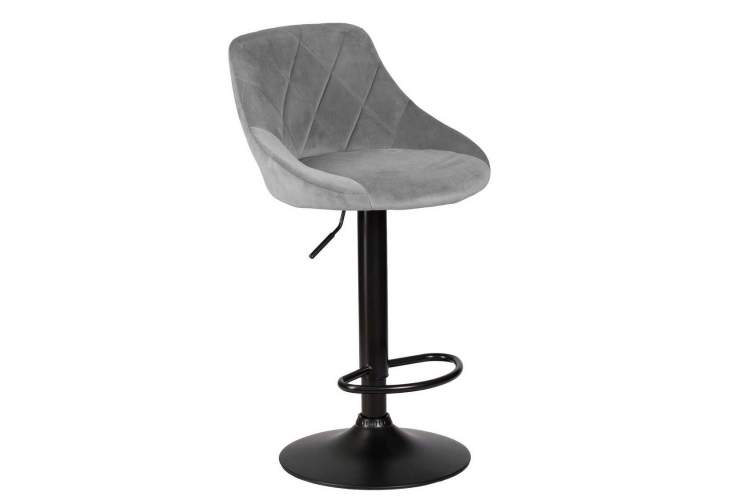 Стул барный DOBRIN LOGAN BLACK, серый велюр (MJ9-75)-1