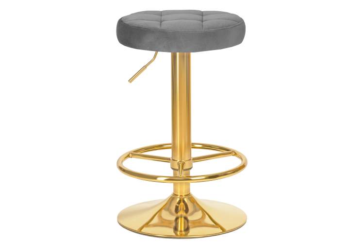 Набор 2 шт Табурет барный DOBRIN BRUNO GOLD, серый велюр (MJ9-75)-1