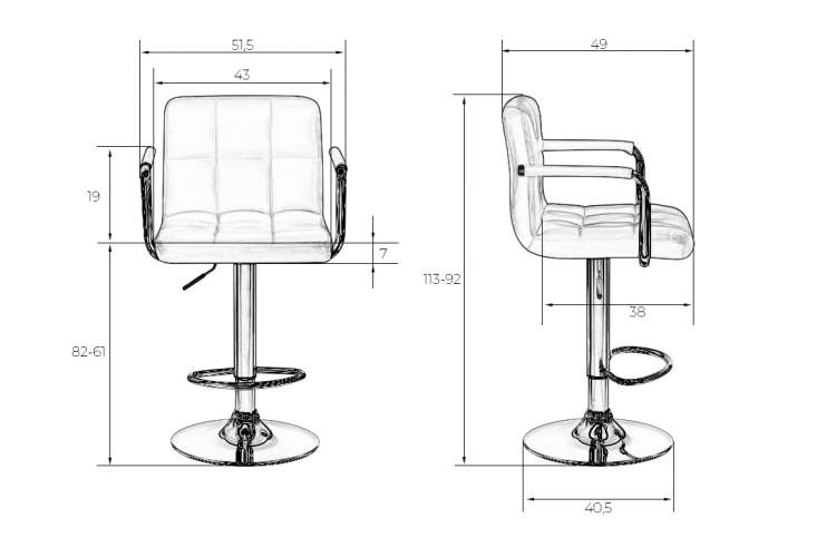 Стул барный DOBRIN KRUGER ARM BLACK, зеленый вельвет (LAR-E2041-7)-8