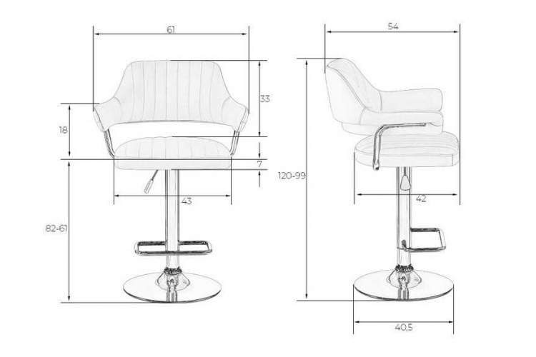 Стул барный DOBRIN CHARLY, черный велюр (MJ9-101)-8