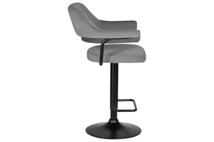 Стул барный DOBRIN CHARLY BLACK, серый велюр (MJ9-75)-2