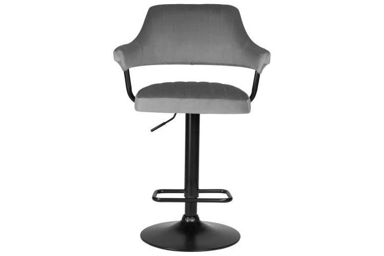 Стул барный DOBRIN CHARLY BLACK, серый велюр (MJ9-75)-5